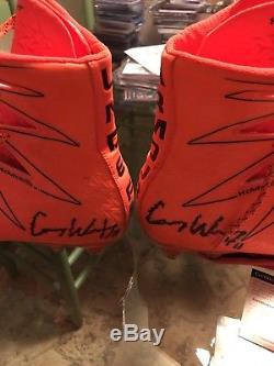 Carson Wentz Game Used Worn Signed Senior Bowl Cleats Lot 6 Autographs 1OFAKIND