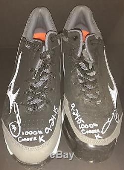 Chris Sale Chicago White Sox Signed 2015 Game Used Cleats 1000 Career K MLB Holo