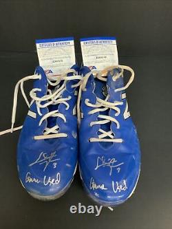 Chris Taylor Dodgers Signed Game Used Cleats Psa Witness Coa 1c01573/76