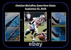 Christian McCaffrey 9/23/2018 Autographed Game Used Cleats CAREER RUSHING RECORD