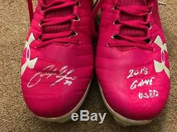 Christian Yelich MLB Holo Signed LOA Game Used Cleats Mother's Day 2018 Brewers