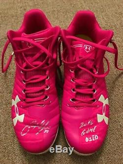 Christian Yelich MLB Holo Signed LOA Game Used Cleats Mother's Day 2018 Brewers