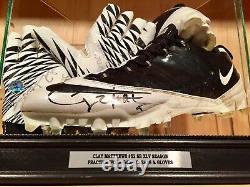 Clay Matthews SB XLV Game Practice Worn Used Signed Packers NFL Football Cleats