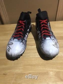 Coby Fleener Game Used Signed Custom Cleats