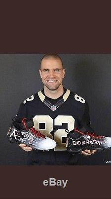 Coby Fleener Game Used Signed Custom Cleats