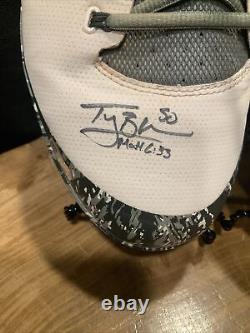 Colorado Rockies Ty Blach Autographed Game Used NIKE Cleats Matthew 633 #7011