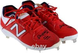 Corey Kluber Indians Signed Red Cleats with Player Issued 2017 Insc Fanatics