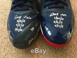 Corey Kluber MLB Holo Game Used Autographed Cleats 3 Starts Win 2018 Indians
