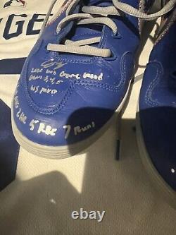 Corey Seager Game Used Signed World Series Games 3, 4, 5 Nike Cleats WS MVP