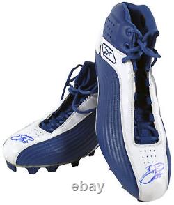 Cowboys Emmitt Smith Authentic Signed 12/21/02 Game Used Blue Reebok Cleats BAS