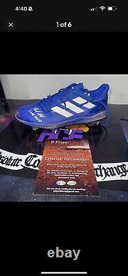 Cristian Hernandez Chicago Cubs Signed Auto Game Used Cleats Beckett Certified