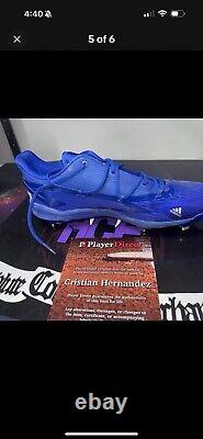 Cristian Hernandez Chicago Cubs Signed Auto Game Used Cleats Beckett Certified