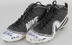 D-Backs Patrick Corbin Game Used Signed Black/White Nike Zoom Trout Cleats BAS