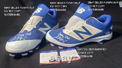DODGERS CHRIS TAYLOR SIGNED/ INSCRIBED GAME USED CLEATS PSA In-The-Presence COA