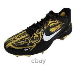 Dansby Swanson Unsigned Game Worn Nike Black & Yellow Cleats