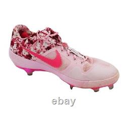 Dansby Swanson Unsigned Game Worn Nike Pink Cleats