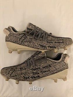 Demarcus Lawrence Dallas Cowboys Autographed Game Used YEEZY Cleats JSA COA