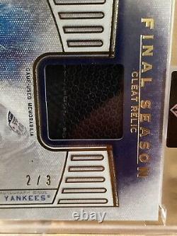 Derek Jeter Final Season Cleat Relic Auto, Game Used SSP 2/3 Captains Collection