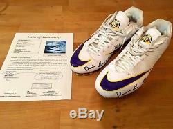 Derrius Guice Signed Game Used LSU Tigers Cleats JSA LOA