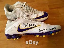 Derrius Guice Signed Game Used LSU Tigers Cleats JSA LOA