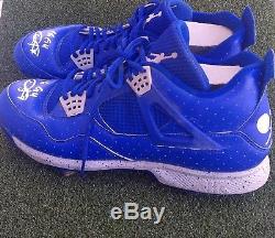 Dexter Fowler Chicago Cubs Game Used Jordan 4 PE Cleats MLB COA Signed Auto