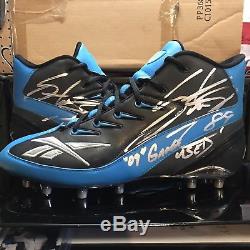 Dual Autographed Signed Steve Smith Game Used Worn Cleats Panthers VS Colts NFL