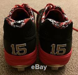 Dustin Pedroia JSA Game Used Autographed Cleats 2015 Boston Red Sox
