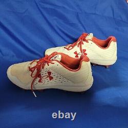 Dylan Carlson Game Worn Used Under Armour Cleats Shoes MLB Auth STL Cardinals