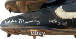 Eddie Murray game used worn Cleats, Mets, Dodgers, Orioles Signed Inscribed, COA, HOF