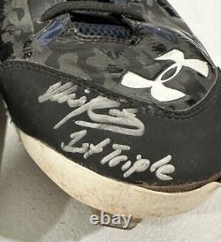 Eddie Rosario Minnesota Twins Game Worn Signed Under Armour Cleats 1st Triple