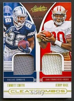 Emmitt Smith + Jerry Rice Absolute Cleat Combos Dual Relic /49 Game-used