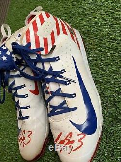 Eugenio Suarez Cincinnati Reds Game Used Cleats July 4th Signed MLB Auth