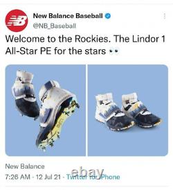Francisco Lindor 2021 New Balance All Star Game ASG PE Used Worn NB Turf Shoes