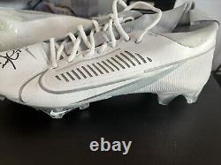 Game Used Justin Herbert Cleats Dual Signature Chargers v Pats Dec 3, 2023