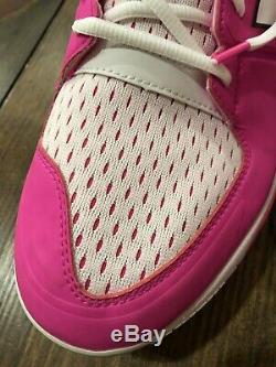 Game Used Lance Lynn Mothers Day New Balance Baseball Cleats Pink Size 14