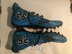 Game Used Worn Cleats Daryl Worley Carolina Panthers Spiderman