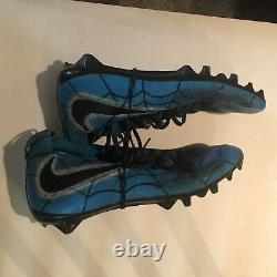 Game Used Worn Cleats Daryl Worley Carolina Panthers Spiderman