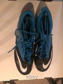 Game Used Worn Cleats Vernon Butler Signed Carolina Panthers
