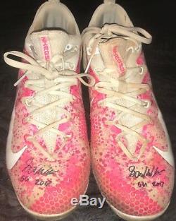 Gavin Lux Dodgers Signed 2017 Mother's Day Game Used Cleats JSA WITNESS COA