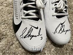 Giants Sterling Shepard Auto Signed Nike Game Issued Cleats