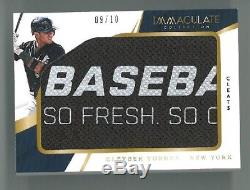 Gleyber Torres 2018 18 Panini Immaculate Collection Game Used Rc Cleat #/10