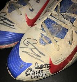 Gleyber Torres Game Used Signed Cleats 2015 Pre Rookie JSA PROOF Yankees Cubs