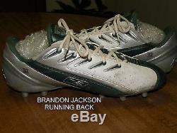 Green Bay Packers #32 RB Brandon Jackson Game Used Autograped Reebok Cleats