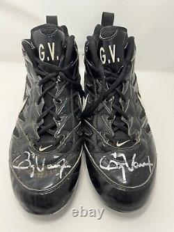 Greg Vaughn Auto Signed Game Used Nike Cleats Brewers Padres