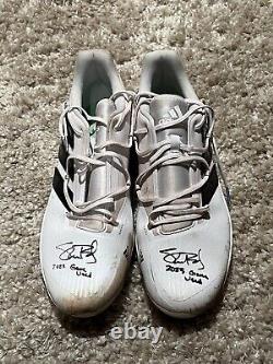 Guardians Shane Bieber Auto Signed Game Used Worn Cleats 1st Win Of 2023 Mlb Coa