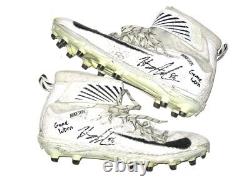 Henry Anderson New York Jets Game Worn Used Signed White Nike Lunarbeast Cleats