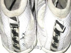 Henry Anderson New York Jets Game Worn Used Signed White Nike Lunarbeast Cleats