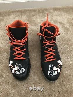 Hunter Strickland 2017 SAN FRANCISCO GIANTS GAME USED SIGNED AUTOGRAPHED CLEATS