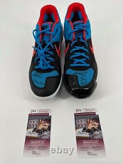 JAZZ CHISHOLM JR MIAMI MARLINS AUTOGRAPHED TEAM ISSUED CLEATS JSA WITNESS WithINSC