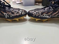 JD Bertrand Signed Game Used Shamrock Series 2021 Notre Dame Cleats JSA COA